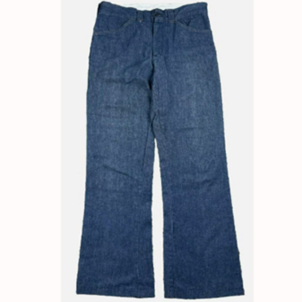Vintage Chambray Denim Flared Boot Cut Jeans Size 32x30 Talon Zip